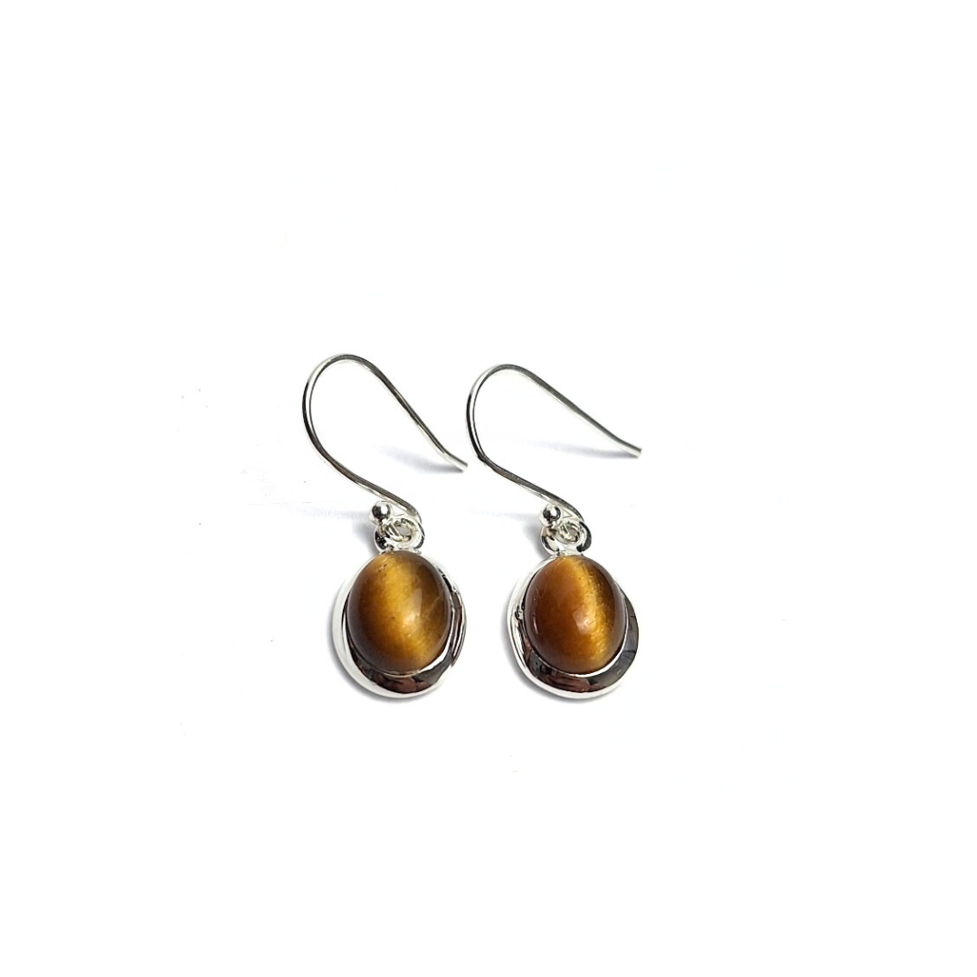 Tigers Eye Classic Earrings |Silver