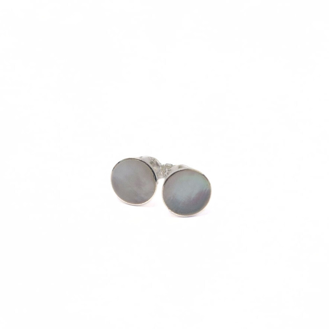 Mother Of Pearl 8mm Studs |Silver