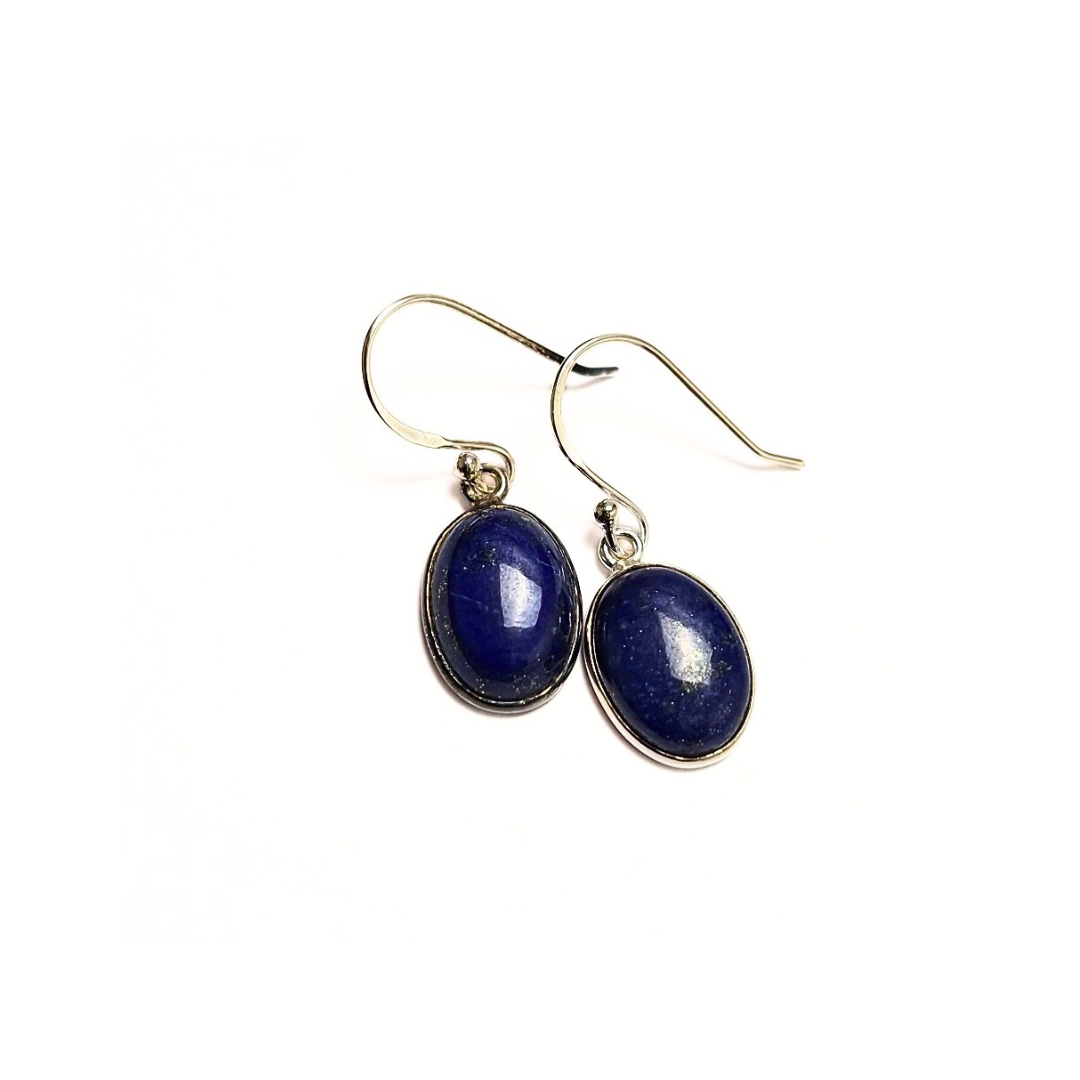 Lapis Lazuli Oval Drop Earrings