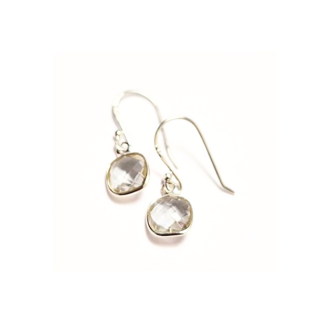 Clear Quartz Earrings |Silver