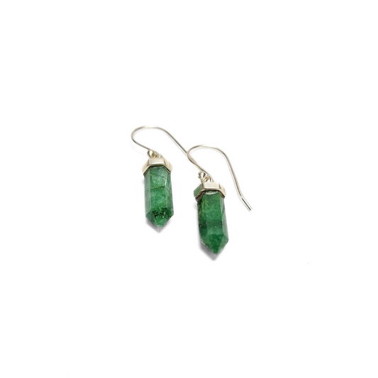 Emerald Pencil Drop Earrings