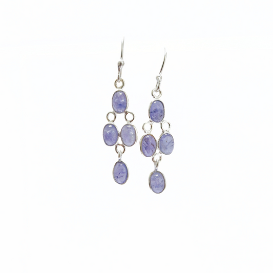 Tanzanite Drop Earrings |Silver