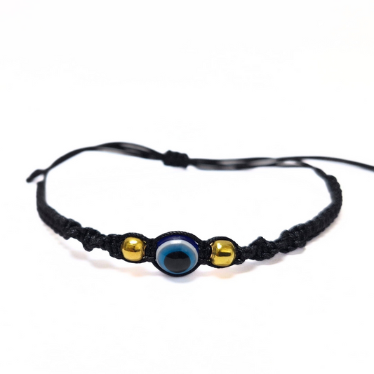 Evil Eye Macrame Bracelet (Black)