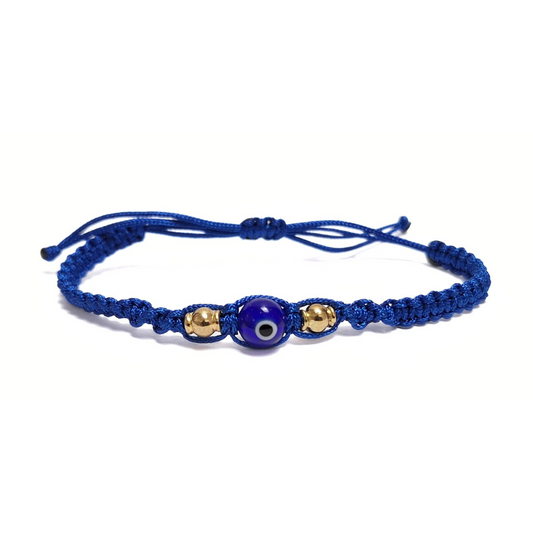 Evil Eye Macrame Bracelet (Blue)