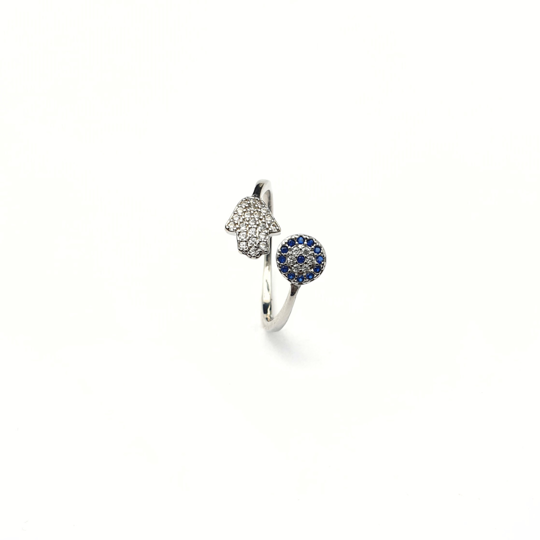 Hamsa & Evil Eye Ring