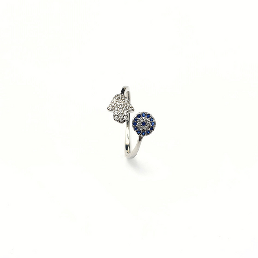 Hamsa & Evil Eye Ring