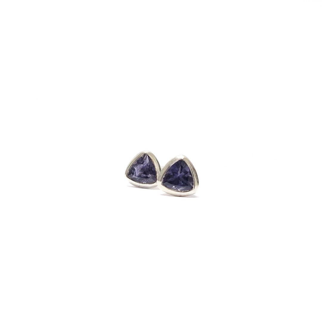 Iolite Trillion Studs |Silver