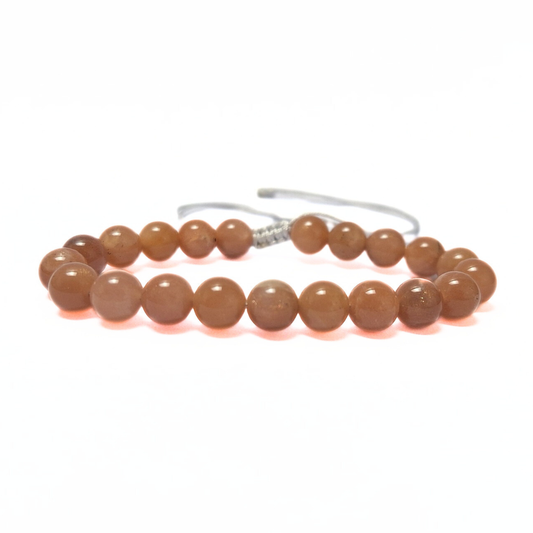 Peach Moonstone Macrame Bracelet