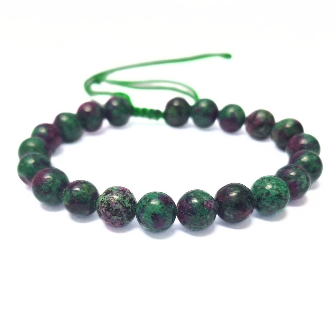 Ruby Zoisite Macrame Bracelet