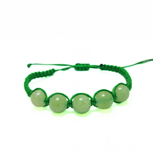 Peridot 5 Bead Macrame Bracelet