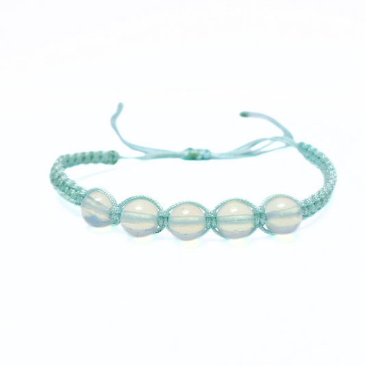 Opalite 5 Bead Macrame Bracelet