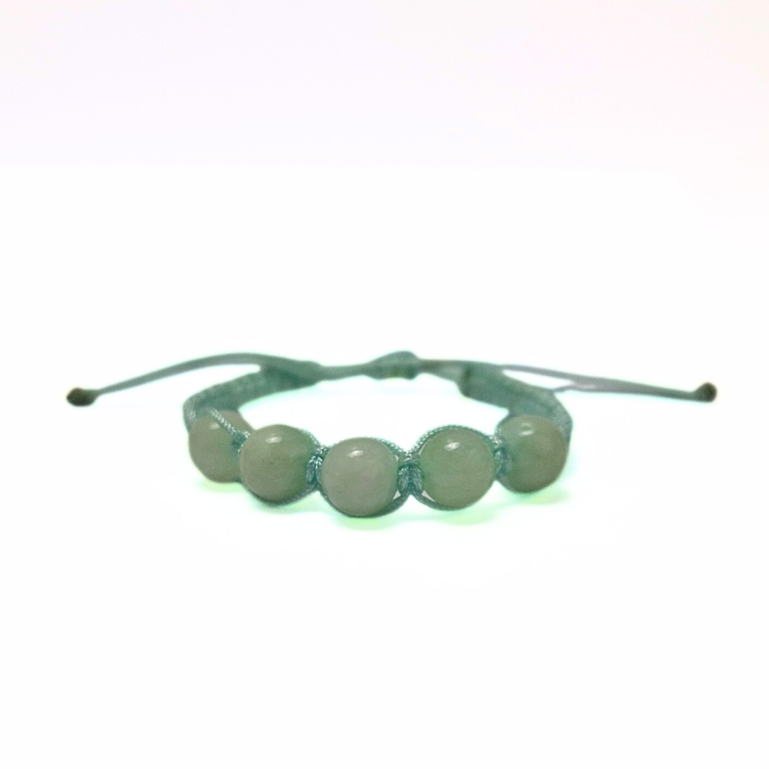Chrysoprase 5 Bead Macrame Bracelet