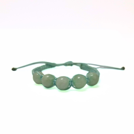 Chrysoprase 5 Bead Macrame Bracelet