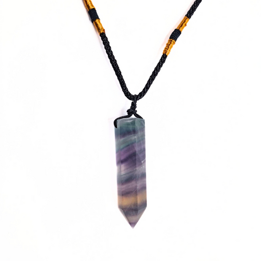 Fluorite Point Drilled Pendant