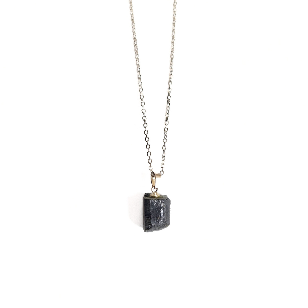 Black Tourmaline Rough Pendant