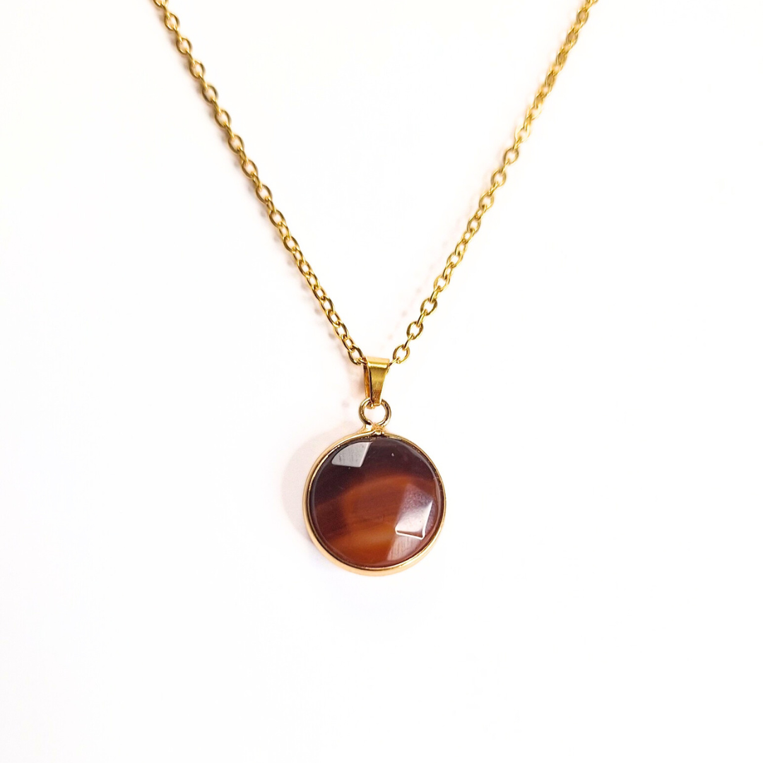 Carnelian Disc Pendant