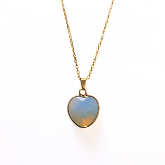 Opalite Cushion Heart Pendant