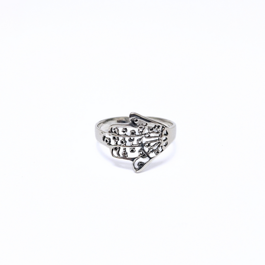 Hamsa Hand Wrap Ring |Silver