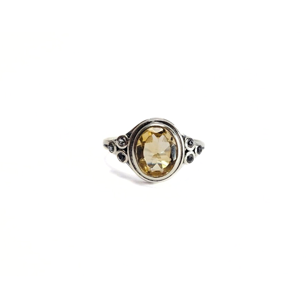 Citrine Oval Ring (8x10) |Silver