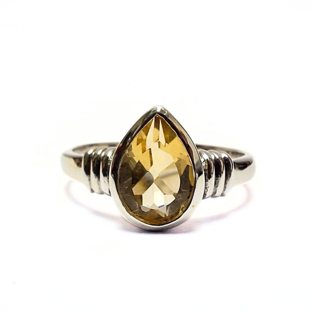 Citrine Cleo Ring |Silver