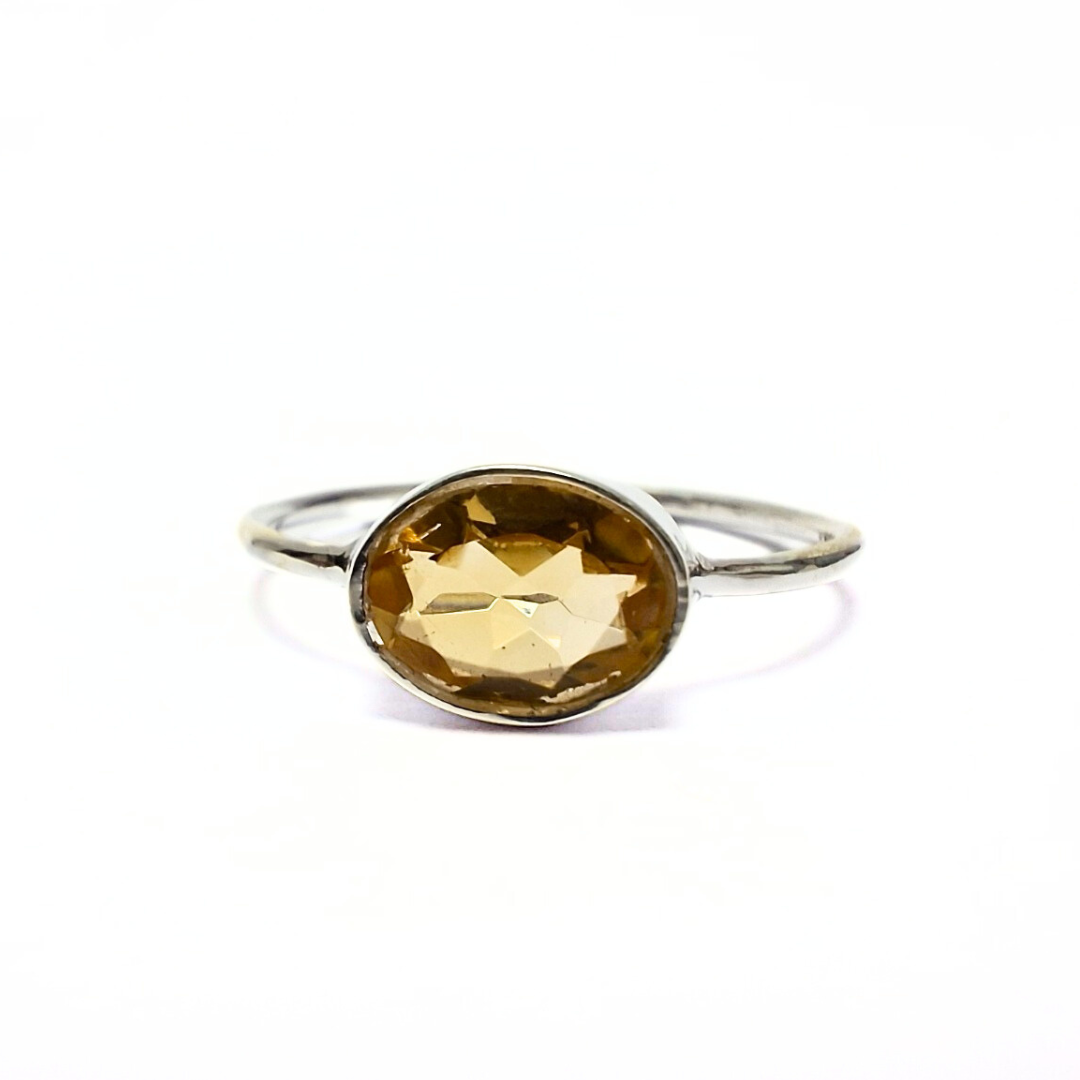 Citrine Julie Oval Ring |Silver