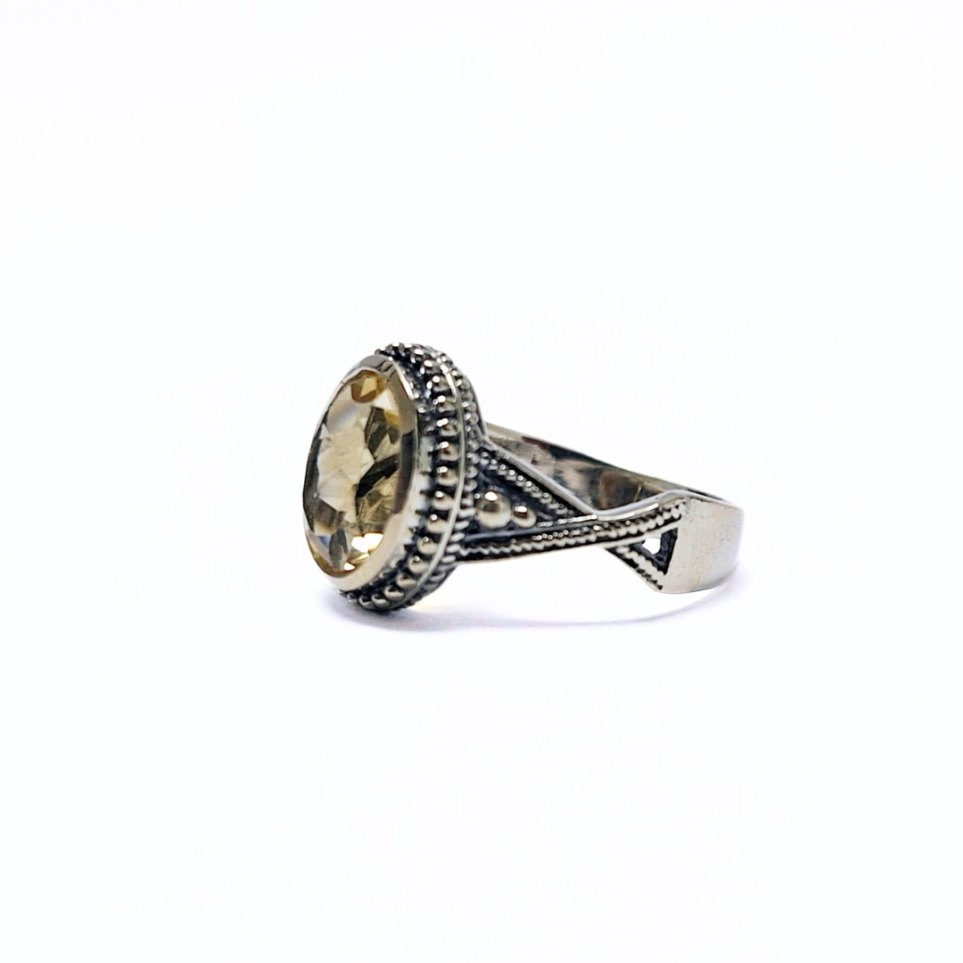 Citrine Tal Ring |Silver