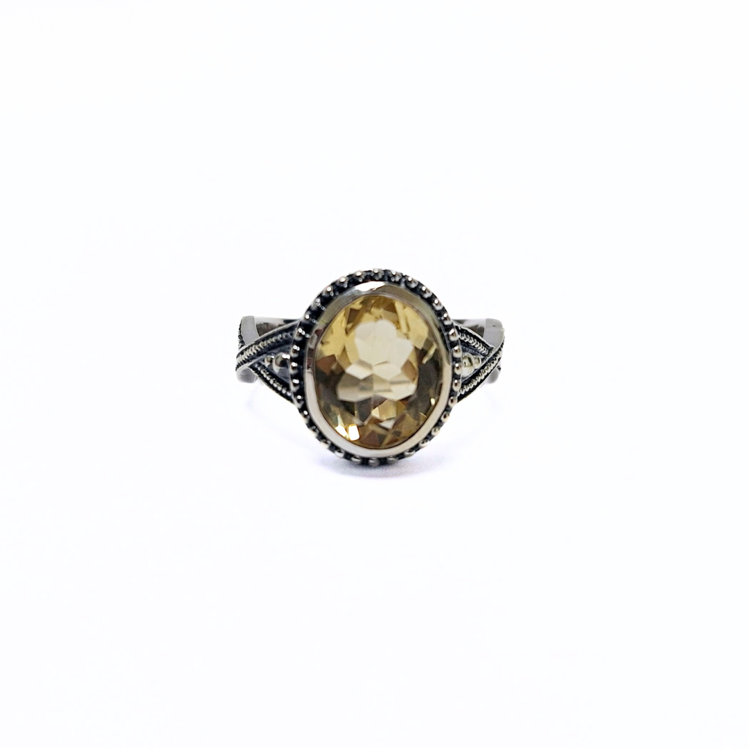 Citrine Tal Ring |Silver