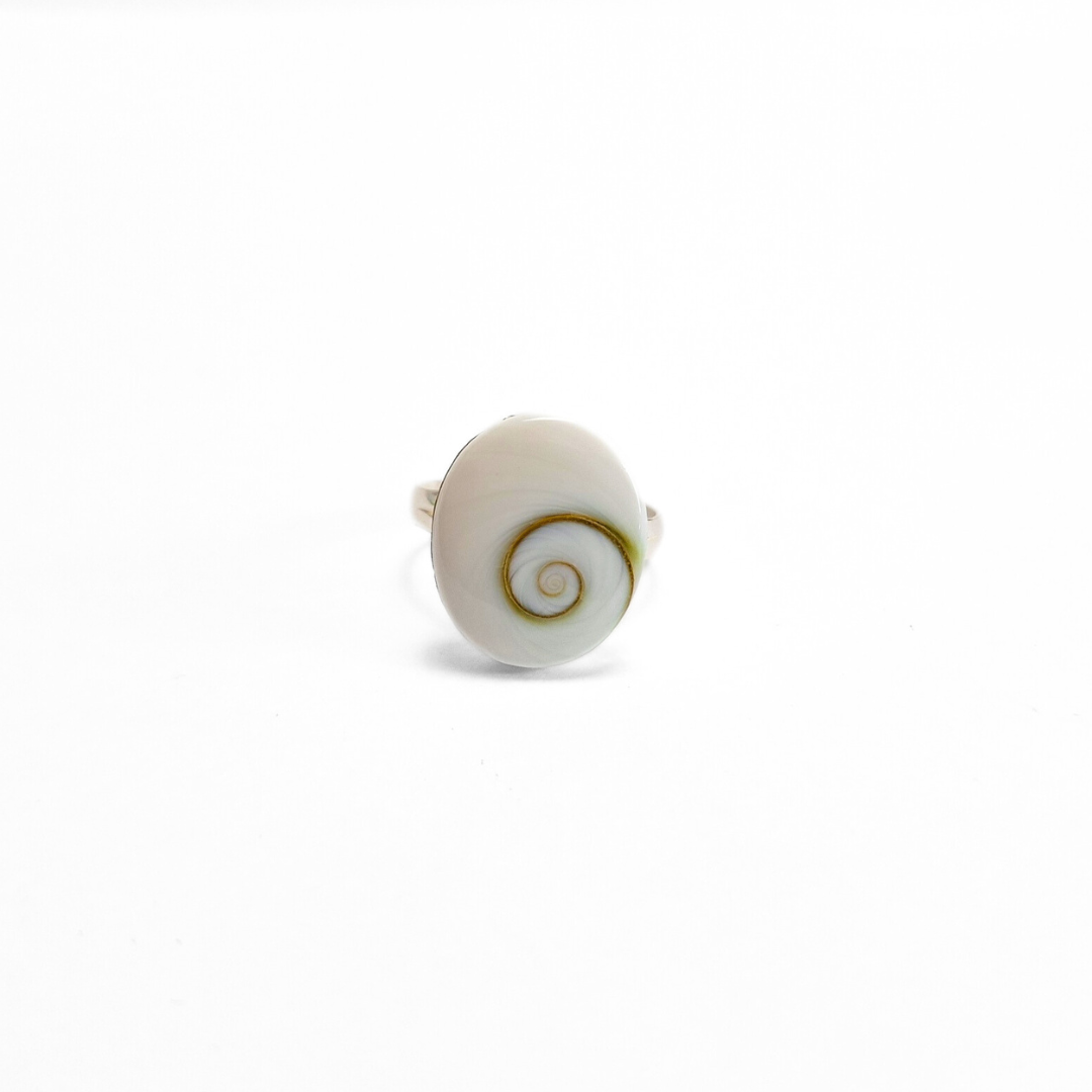 Shiva Shell Oval Ring (15x18)|Silver