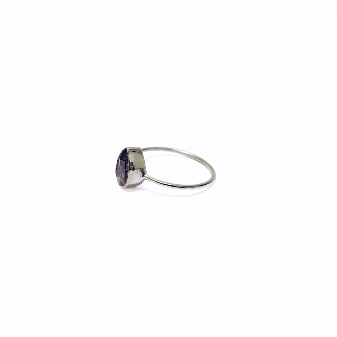 Amethyst Julie Pear Ring |Silver