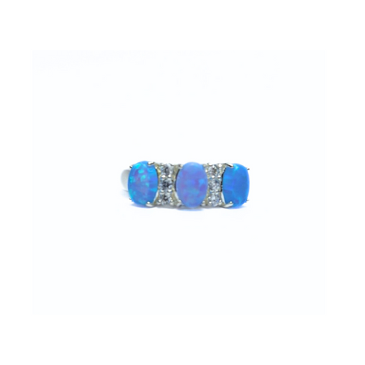 Blue Opal Trinity Ring