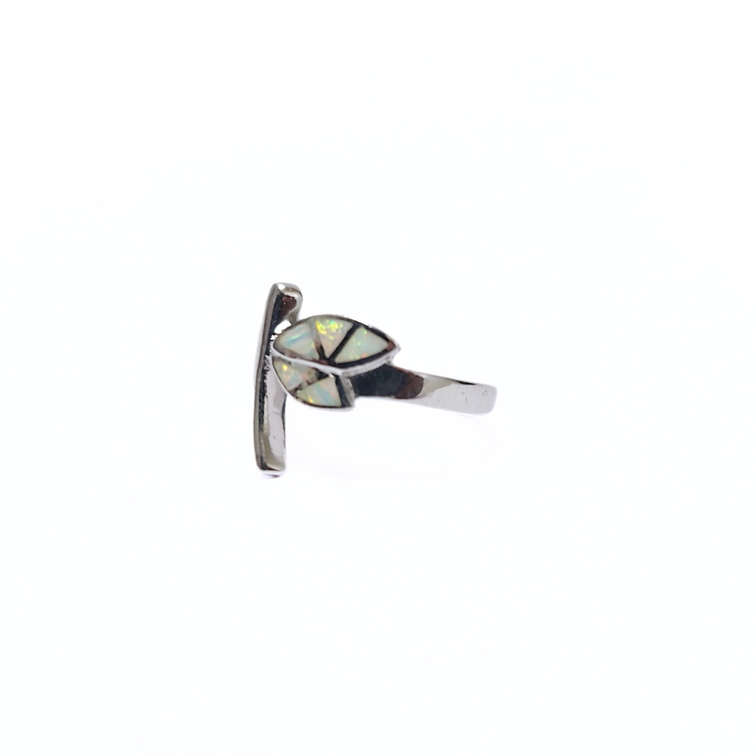 White Opal Dragonfly Ring |Silver