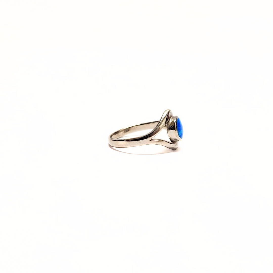 Blue Opal Eye Ring |Silver