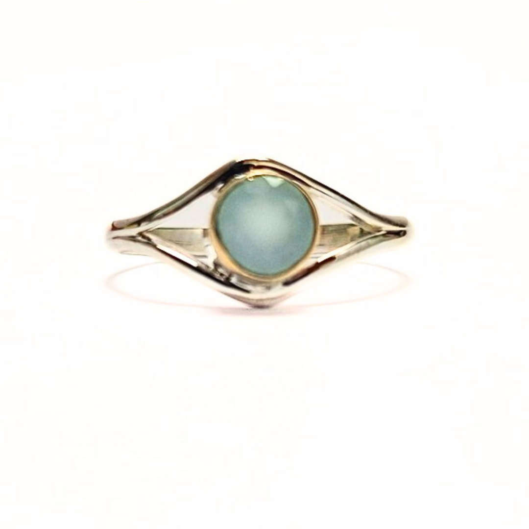 Blue Onyx Eye Ring |Silver