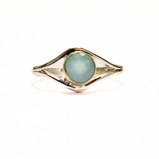 Blue Onyx Eye Ring |Silver