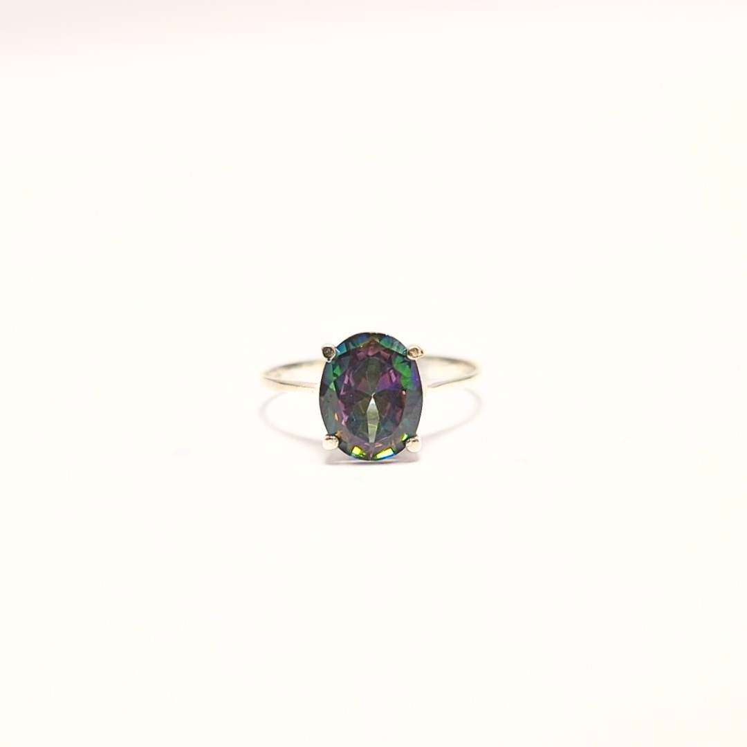 Mystic Topaz Oval Ring |Silver