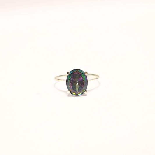 Mystic Topaz Oval Ring |Silver