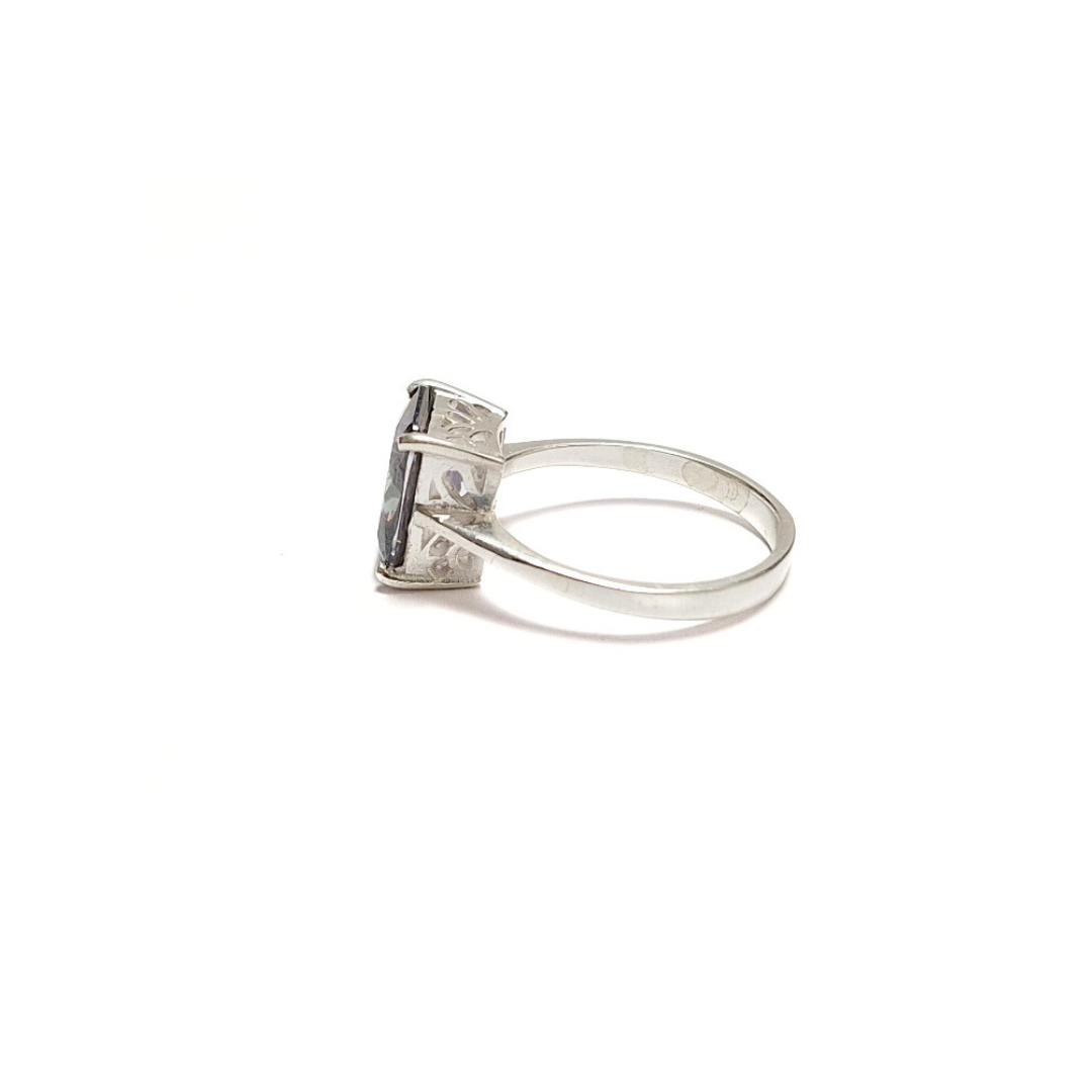 Mystic Topaz Rectangle Ring |Silver