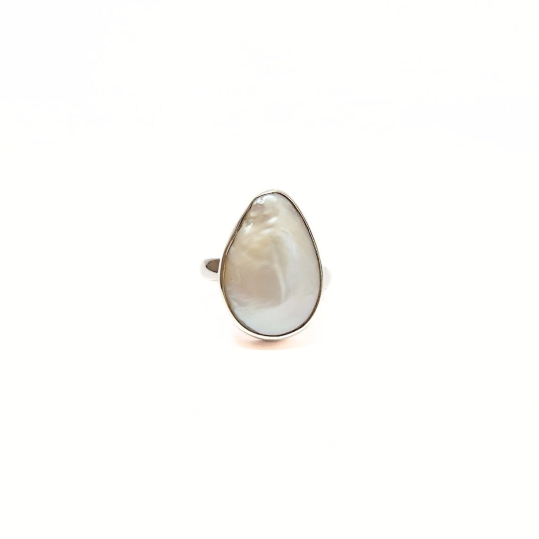 Pearl Pear Ring |Silver