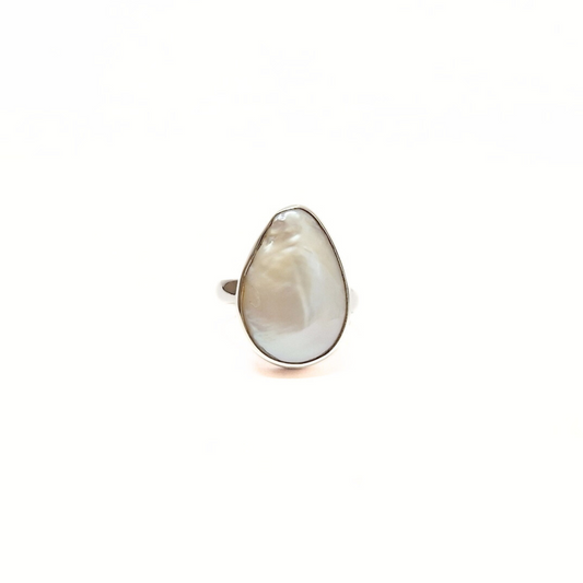 Pearl Pear Ring |Silver