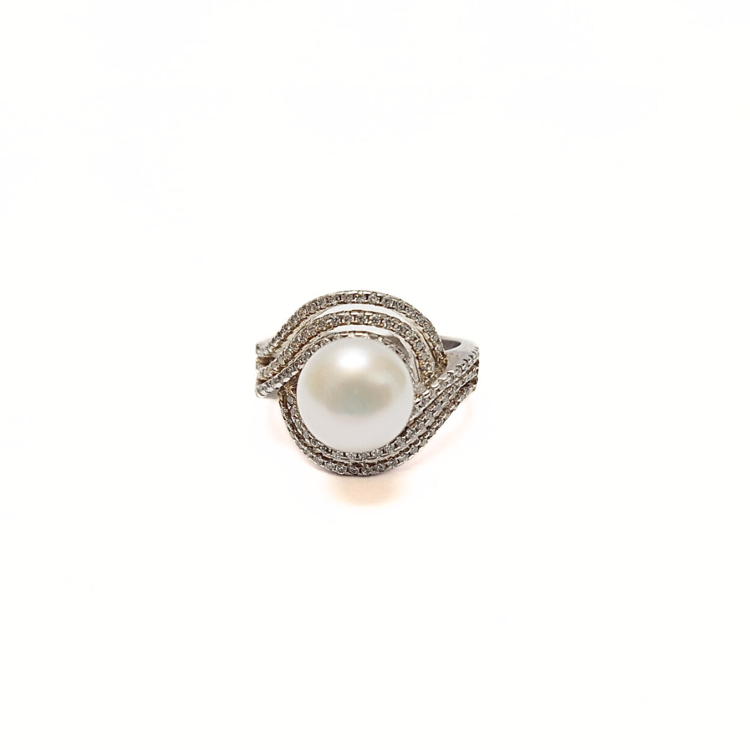 Pearl 10mm Ring |Silver