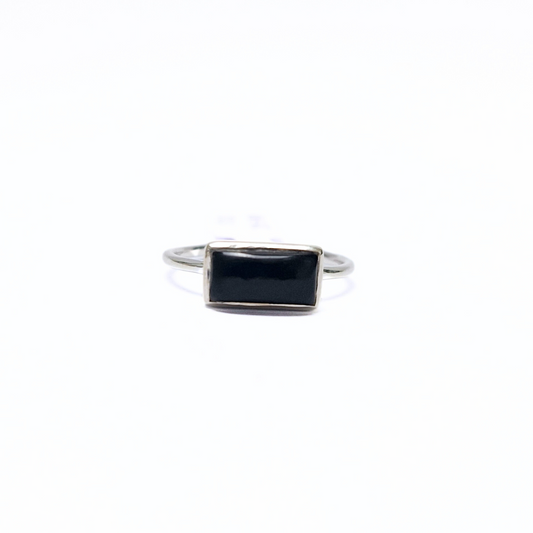 Onyx Aya Ring |Silver