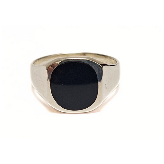 Onyx Signet Ring (Round 12mm)
