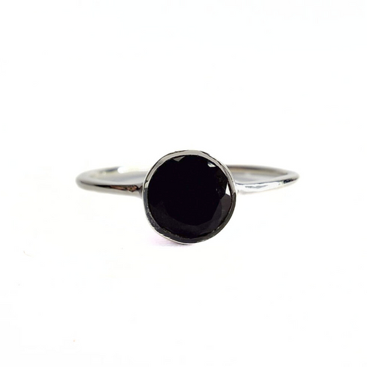 Onyx Julie Ring |Silver