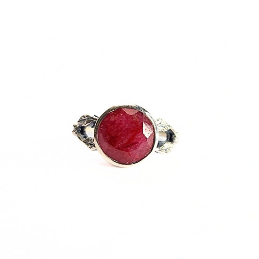 Ruby Organic Ring |Silver