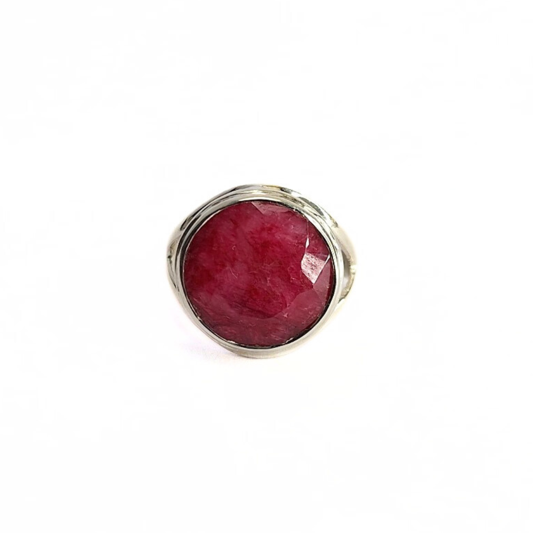 Ruby 15mm Ring |Silver