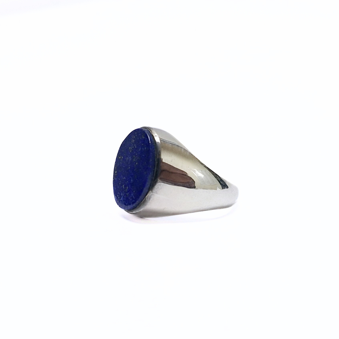 Lapis Lazuli Oval Signet Ring |Silver