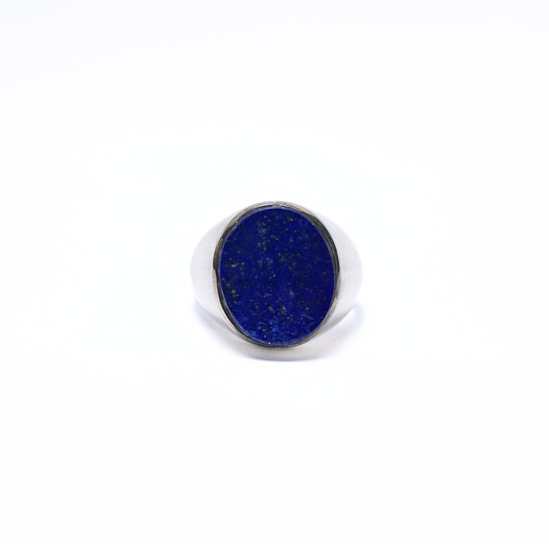 Lapis Lazuli Oval Signet Ring |Silver