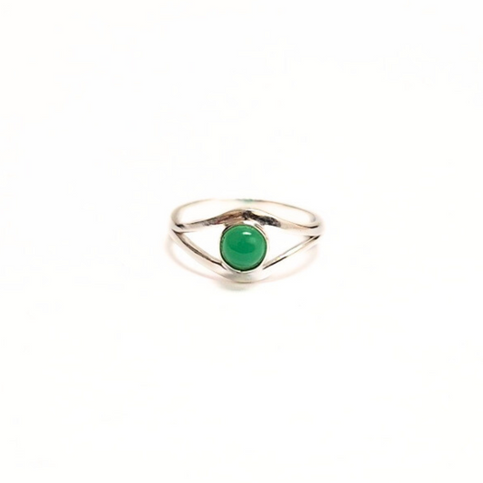 Green Onyx Eye Ring