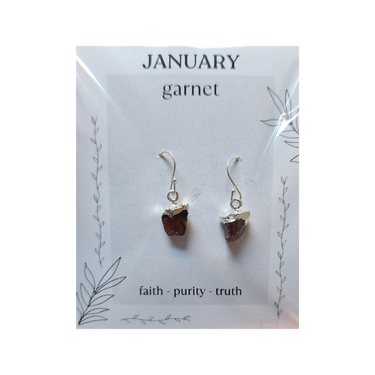Garnet Birthstone Earrings - January