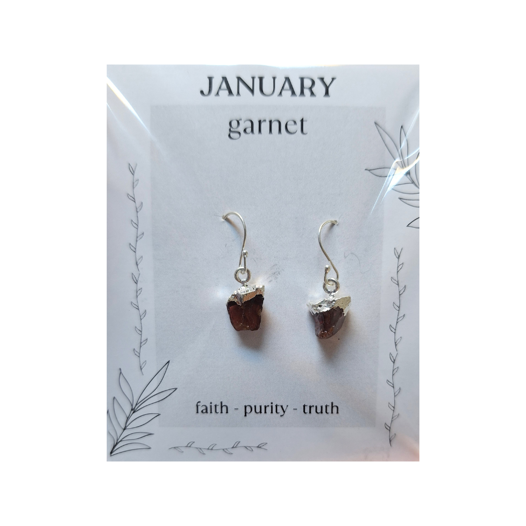 Garnet Birthstone Earrings - January